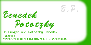 benedek pototzky business card